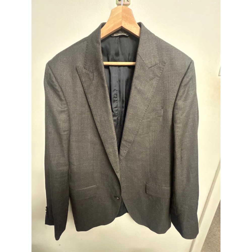 Jack Victor Mens 42R Blazer Super 110s Wool Grey Micro Pattern Sport Coat Canada